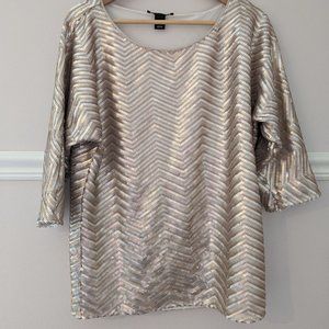 WHBM totally beaded gold/silver top